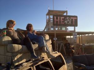 Hanging out in front of HEaT on a busted up old car like classy ladies do